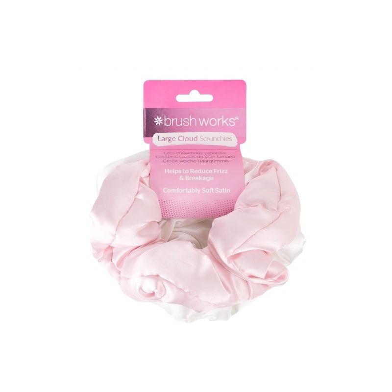 Brushworks Large Cloud Scrunchies Pink & White