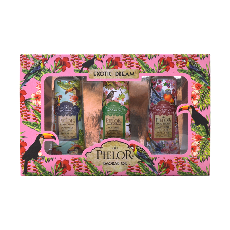 Pielor Exotic Dream 3 pcs Kit Hand Cream Pink Box