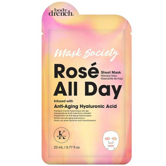 Body Drench Anti-Aging Sheet Mask Rose All Day with Hyaluronic Acid –