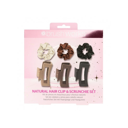 Brushworks Natural Hair Clip & Scrunchie Set