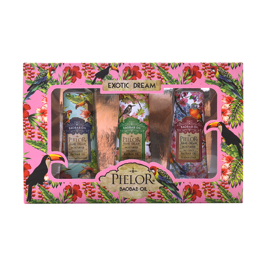 Pielor Exotic Dream 3 pcs Kit Hand Cream Pink Box