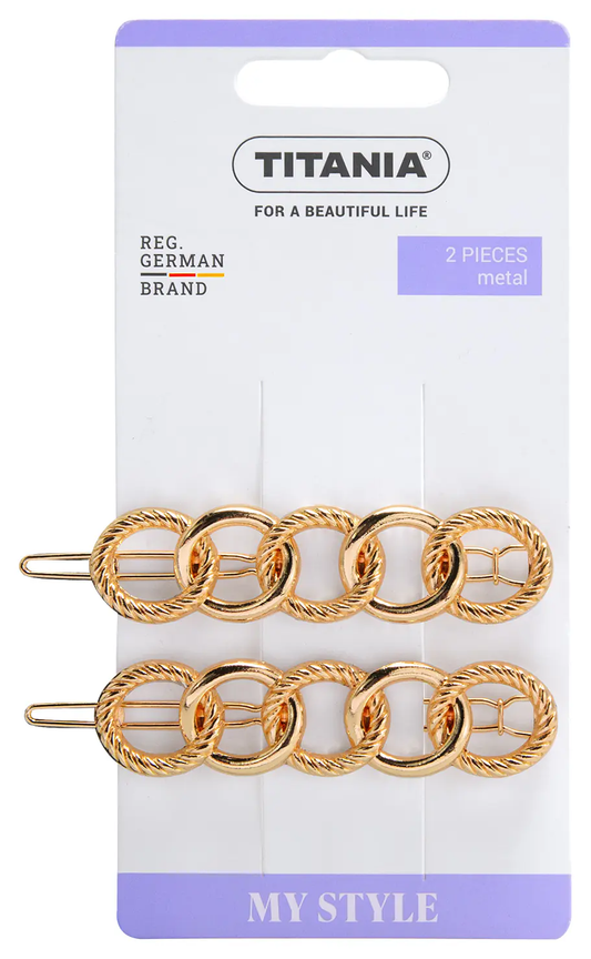 Titania My Style Metal Hair Clips – 2 Pieces (Gold)