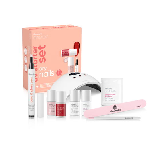 alessandro Striplac UV Colour Starter Set Dry Nails – 2 Colours – Manicure Kit
